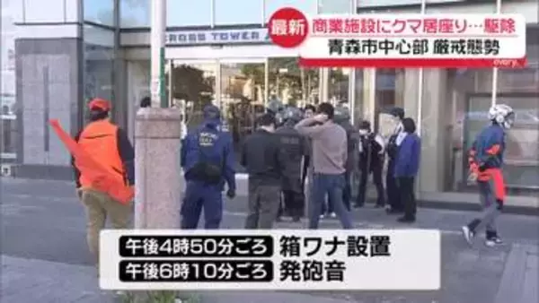 商業施設にクマ居座り…1頭駆除　青森市の中心部
