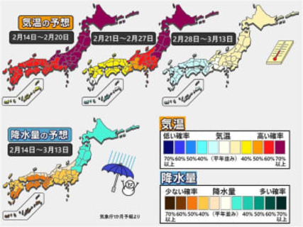 【1か月予報】雨不足の地域で少雨傾向が続く