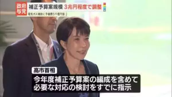 政府・与党、補正予算案規模3兆円程度で調整　電気ガス補助に予備費5000億円強