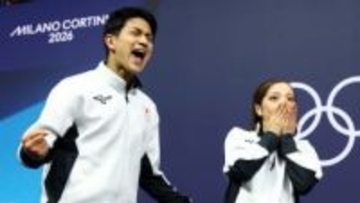 【フィギュア】りくりゅう世界歴代最高得点で逆転の金メダル!!　気迫のスロージャンプ、ツイストリフト完璧演技　歓喜の抱擁に万雷の拍手