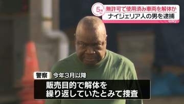 【速報】埼玉・春日部市のヤードで無許可で使用済み車両解体か　ナイジェリア人の男（65）を逮捕