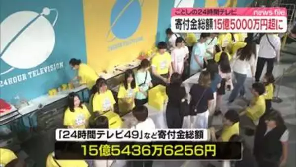 ことしの「24時間テレビ」寄付金総額は15億5436万6256円
