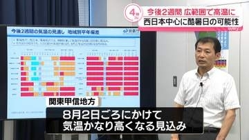 気象庁が警戒呼びかけ「今後2週間程度、西日本中心に『酷暑日』の可能性」