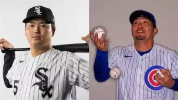 【MLB】村上宗隆がフォトデーデビュー！バット片手にキリッとした表情　鈴木誠也はボールでお手玉？