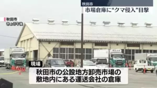 市場倉庫にクマ…とどまり続ける　秋田市