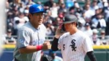 “メジャールーキーコンビ”が早速初対戦！試合前には脱帽してアイコンタクト「挨拶大事なんで」