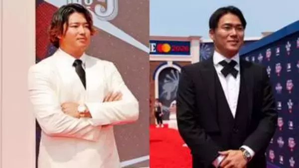 山本由伸＆村上宗隆の笑顔の2ショットをド軍カメラマンが捉える　肩を寄せ笑顔見せる　ホームランダービーの日には山本の手にバットが
