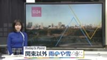 【天気】関東以外で日中は雨や雪　夜は関東沿岸部でにわか雨の可能性