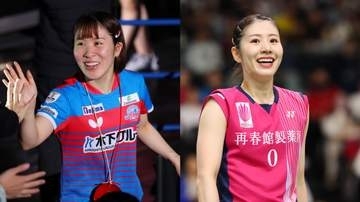 卓球・平野美宇とバドミントン志田千陽が仲良しショット　大好きなサンリオに囲まれとびっきりの笑顔