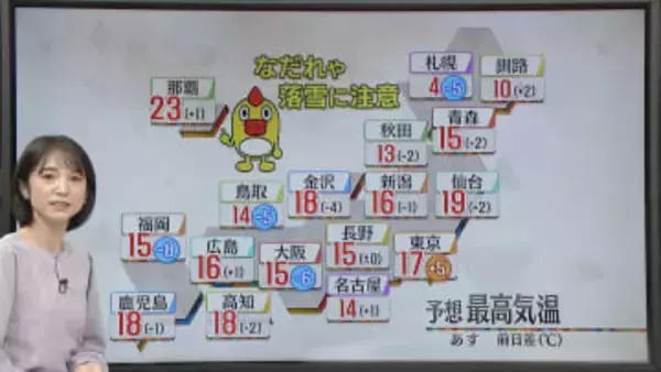 【あすの天気】全国的に雨…雷雨のところも　日本海側中心に夜にかけ気温下がる