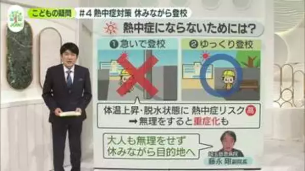 登校中、熱中症にならないためには…急いで登校・ゆっくり登校、どっち？【こどもウイーク×あす大災害、だとしたら？】