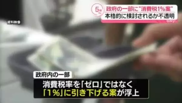 消費税率「1％」に引き下げ案…政府内の一部で浮上