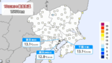 関東きょう13日は“師走並み”寒さ　都心の最高気温は今季もっとも低く