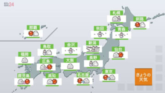 【関東天気】空気の乾いた冬の青空広がる　火の取り扱いに注意