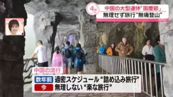 中国の大型連休「国慶節」で無理せず旅行“無痛登山”が人気　エスカレーターで標高1518メートルの山頂へ【中国・湖南省中継】