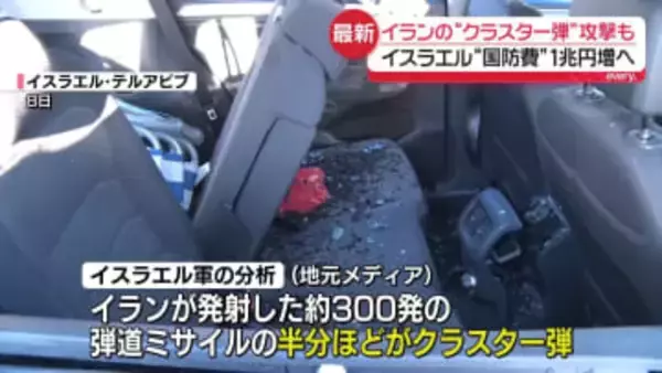 【中継】イランのクラスター弾攻撃も…イスラエルは国防費1兆円増額へ