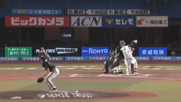 「【ロッテ】昨季の新人王が復調を見せつける！　西川史礁が値千金の勝ち越し3ラン　約1か月ぶりの一発から2戦連発」の画像