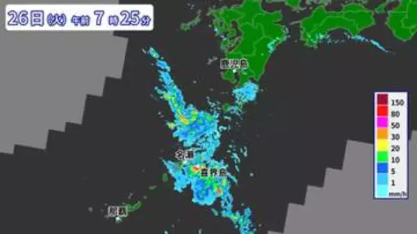 奄美地方では昼前にかけて「線状降水帯」発生おそれ　活発な梅雨前線で大気不安定