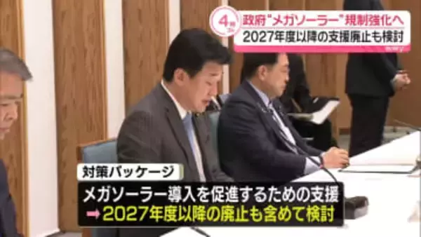 「メガソーラー」新規事業の支援廃止検討など　政府が対策パッケージとりまとめ