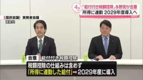 「給付付き税額控除」与野党が合意　所得に連動、2029年度に導入へ