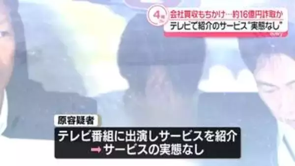 会社買収持ちかけ…約16億円詐取か　医療コンサルタント会社の元社長を逮捕　テレビで紹介のサービスも“実態なし”