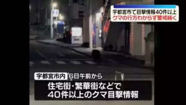 クマの目撃情報40件以上…行方わからず警戒続く　栃木・宇都宮市