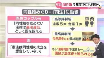 【解説】同性婚認めない法律は“違憲”か“合憲”か？　今年度中にも最高裁 統一判断へ　G7で唯一同性カップルの国レベルの法的保護ない日本…　同性カップル 暮らしの“困りごと”は