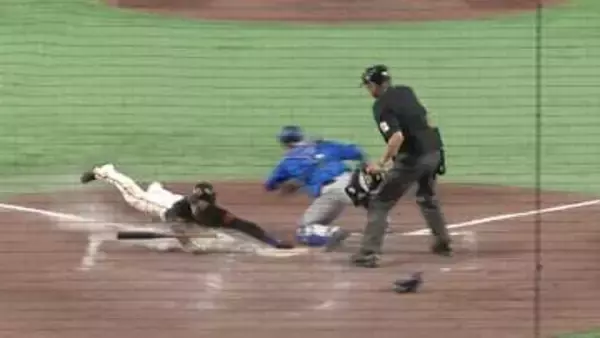 【巨人】逆転勝利で5連勝　平山功太が内野ゴロで本塁突入・気迫のヘッスラで勝ち越し点奪う