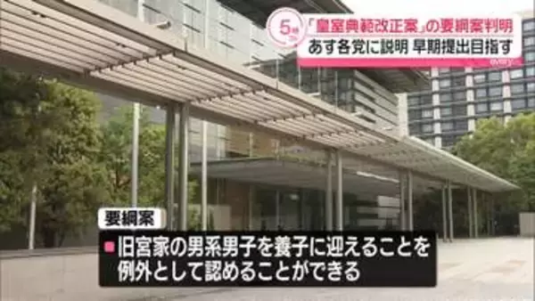 安定的な皇位継承をめぐる「皇室典範」改正の要綱案判明