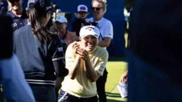 【女子ゴルフ】西村優菜が悲願の米ツアー初優勝「朝早いスタートのプレーヤーも残ってくれて...」　日本勢から歓喜のウオーターシャワー