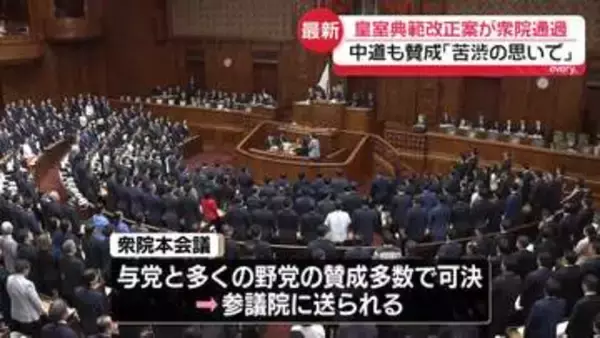 皇室典範改正案が衆院通過…“苦渋の思いで”中道も賛成
