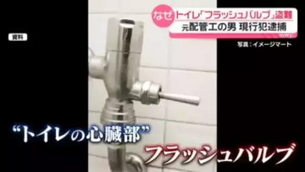 トイレの「フラッシュバルブ」盗まれる　元配管工の男を現行犯逮捕
