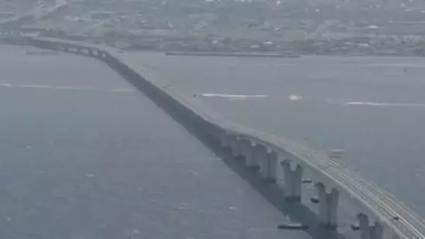 【速報】東京湾アクアラインの通行止め解除　強風のためきょう未明から通行止めが続いていた