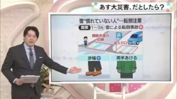 【ワンポイント防災】雪に慣れていない人は、転倒注意！