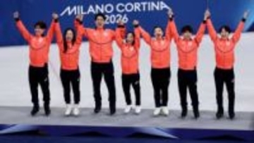 フィギュアのエッジの刃こぼれが起きた表彰台　アイスダンスでは即対応　表面がグレーから紺色に変わる