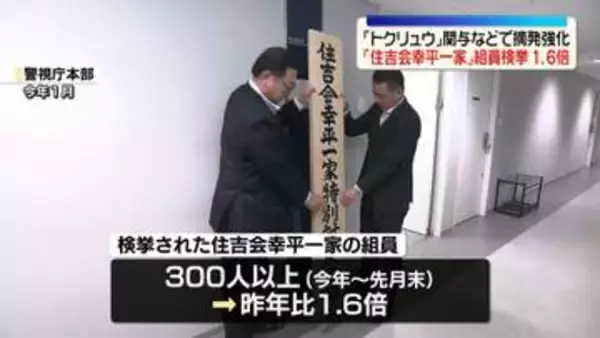 「住吉会幸平一家」ことし組員300人以上検挙　「トクリュウ」関与などで摘発強化