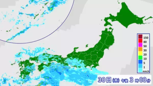 【30日の天気】西から天気崩れる　雨で季節逆戻りの気温に