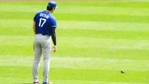 大谷翔平が小鳥に完敗　身長193cmの大谷に動じない鳥に逆にタジタジ　キャッチボール中にそわそわ