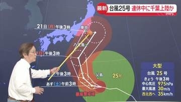 【木原さん解説】大型の台風25号、連休中に千葉上陸のおそれ　今後の進路や関東の雨風ピークは？