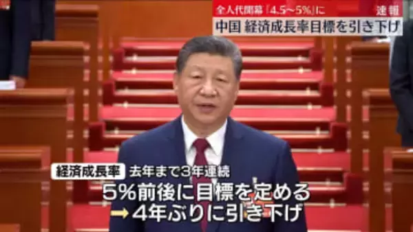 全人代が開幕　中国、経済成長率目標を引き下げ「4.5～5％」に