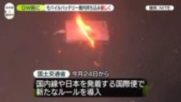 モバイルバッテリーの飛行機内持ち込み“厳しく”　今月24日から新ルール導入…国交省