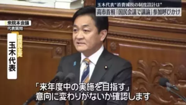 国民・玉木代表　“消費減税の制度設計”めぐる懸念点問いただす　代表質問2日目