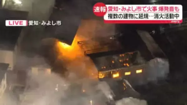 愛知・みよし市で建物火災　複数の建物に延焼　消火活動続く