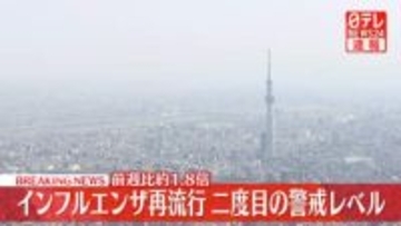 【速報】インフル再流行…全国平均で二度目の警報レベル　感染者数は前週の約1.8倍