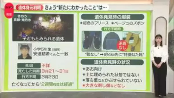 【解説】京都・南丹市で発見の遺体、安達結希くんと確認　“新たにわかったこと”は