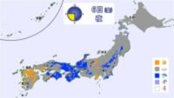 【天気】関東は日中いっぱい曇り空　夜はにわか雨も
