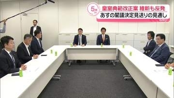 皇室典範改正案めぐり維新も反発　あす午前の閣議決定見送りの見通し