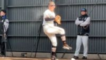 【巨人】ドラフト1位の竹丸和幸が初日ブルペン　注目浴びるも「投げているときは緊張しなかった」と冷静