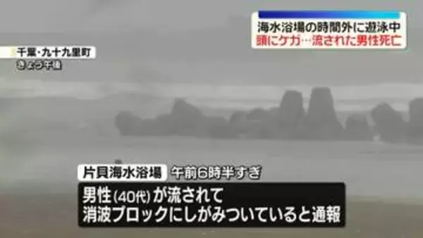 遊泳中の男性がけがして波に流され…死亡　海水浴場の時間外　千葉・九十九里町