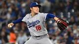 「【ドジャース】山本由伸がにっこり拍手　ピンチ作り降板も2番手ベシアが好投　7回途中1失点で今季2勝目」の画像1
